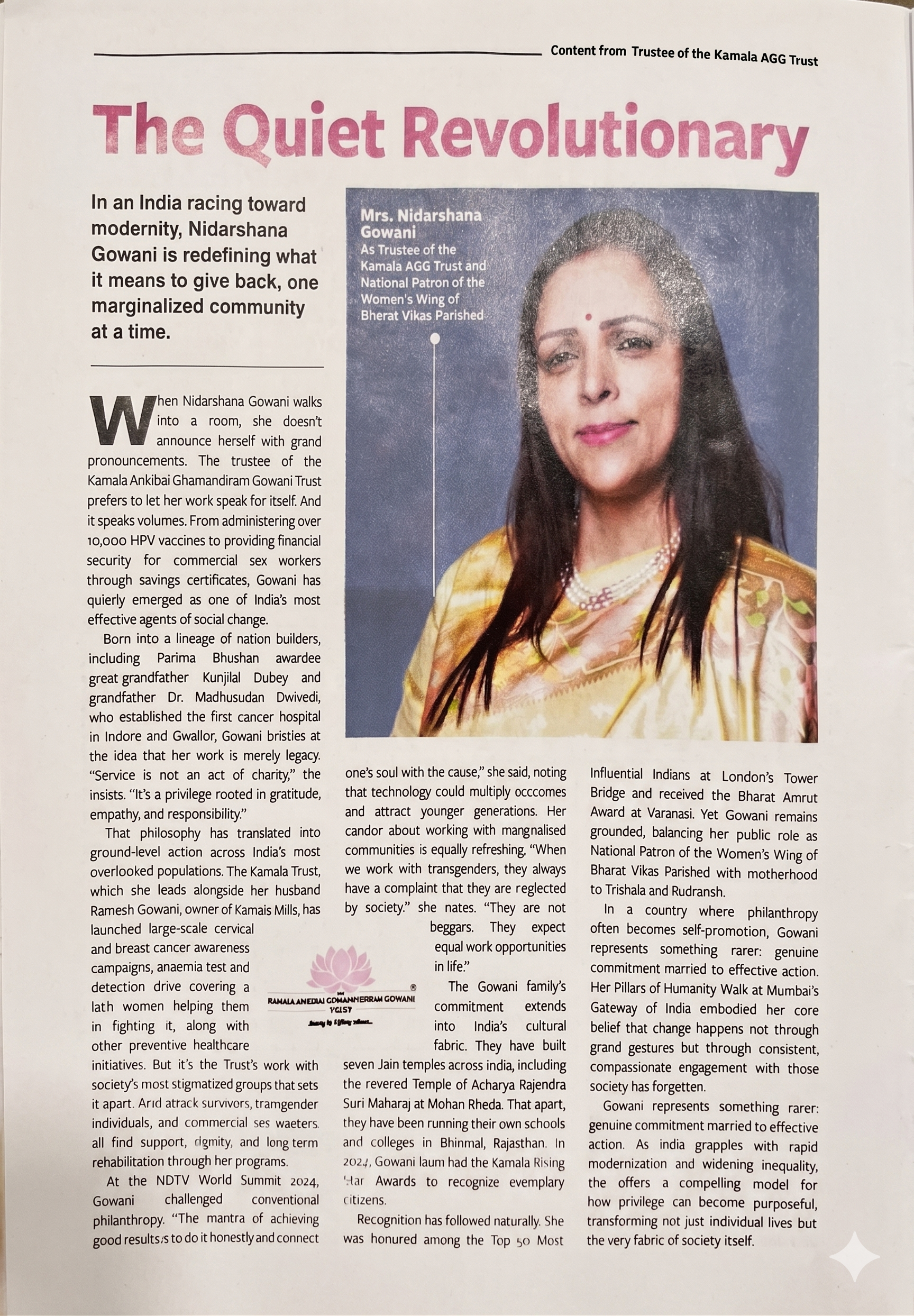 The Quiet Revolutionary — magazine page